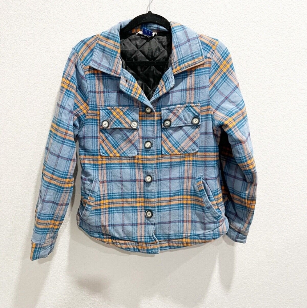 KAVU Lowlands Quilted Flannel Button Down Jacket
